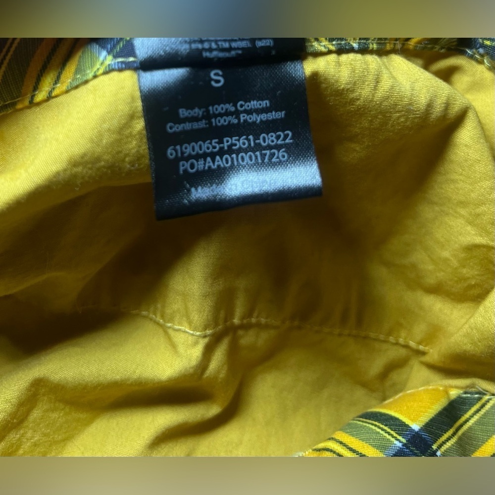 Harry Potter Women's Hufflepuff Yellow Plaid Button Up Long Sleeve Shirt,Size S - Picture 10 of 10